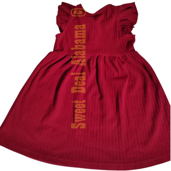 IFFEI 2Y Cotton Dress w/ Ruffle Sleeves, 2T 34"-37" Tall 28-30 Lbs, 18.9" Length - Picture 2 of 5